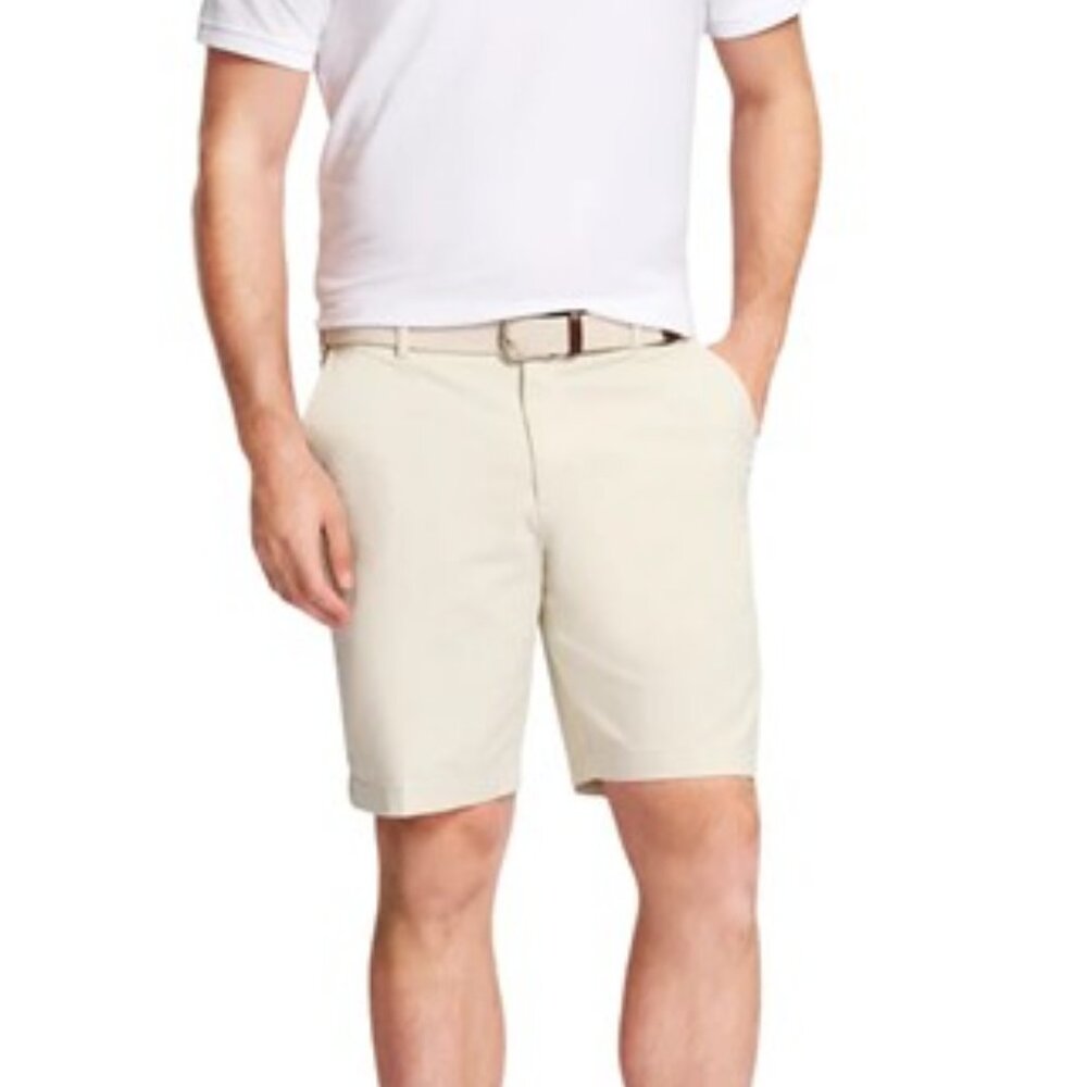 Izod Saltwater Flat Front Chino Shorts Golf Ivory Beige Men’s Size 42
